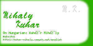 mihaly kuhar business card